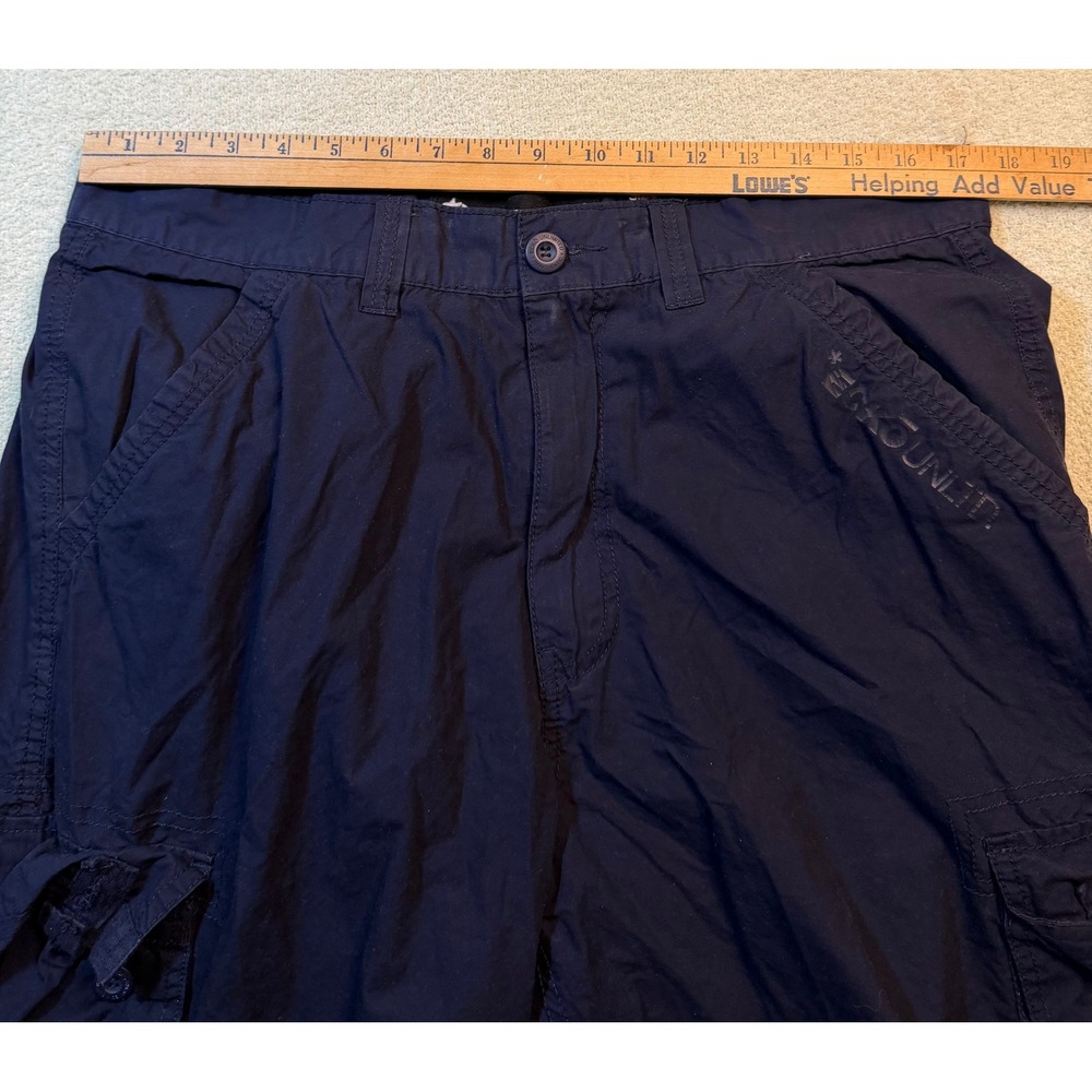 Y2K Ecko   Unltd Mens Cargo Shorts Navy Blue Size 36 Utility Streetwear